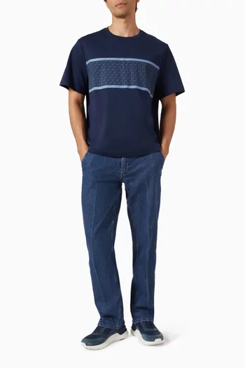 Signature Logo Striped T-shirt in Cotton