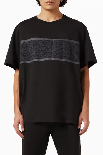 Signature Logo Striped T-shirt in Cotton