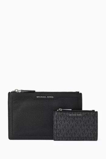 طقم حقائب صغيرة هدسون بشعار الماركة جلد حُبيبي