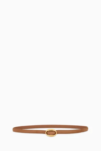 Oval Thin Belt in Leather