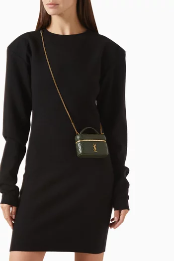 حقيبة مستحضرات تجميل غابي مايكرو جلد ماعز