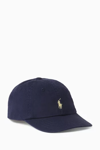 Pony Baseball Cap in Cotton Chino