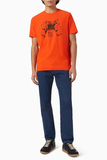 Camera Print T-shirt in Cotton
