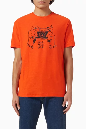 Camera Print T-shirt in Cotton