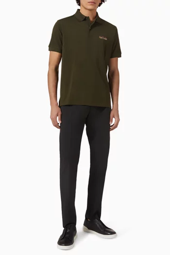 Embroidered Logo Polo Shirt in Cotton