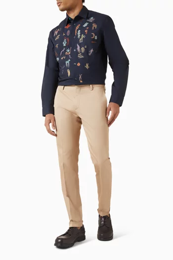 Little Beasts Embroidered Shirt in Cotton