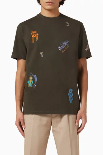 Embroidered T-shirt in Cotton