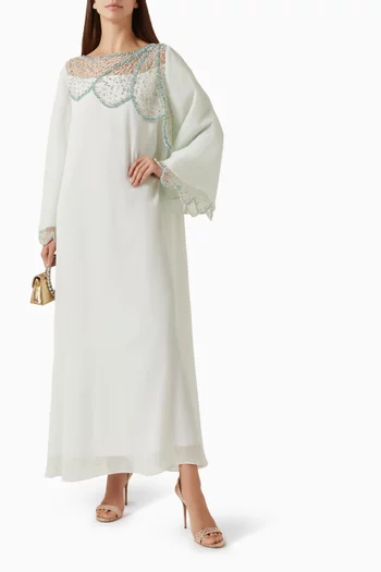 Scalloped Crystal-embellished Maxi Dress