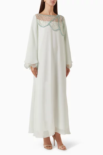 Scalloped Crystal-embellished Maxi Dress