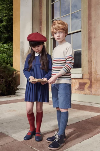 Anna Pleated Dress in Viscose-blend