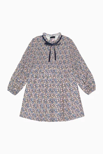 Raya Smocked Dress in Cotton