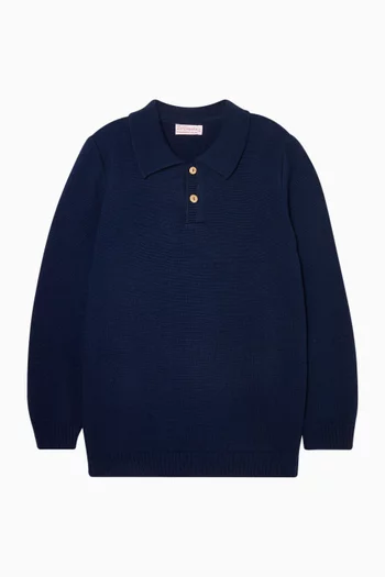 Buttoned Sweater in Merino-wool