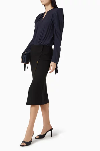 Omellette Buttoned Midi Dress