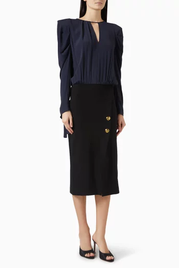 Omellette Buttoned Midi Dress