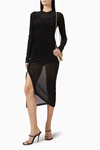 فستان ألفا متوسط الطول مخمل