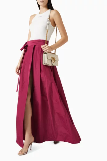 تنورة طويلة بحزام قماش تفتا