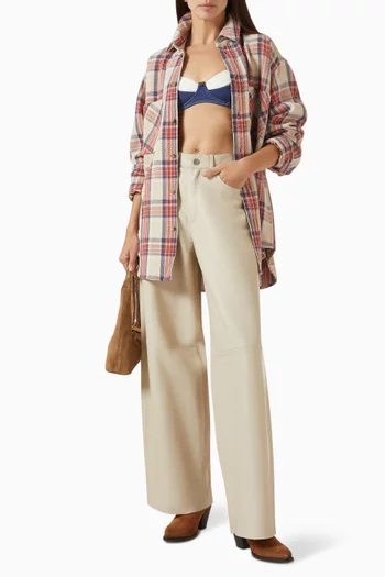 قميص نيلسون بقصة فضفاضة ونقشة مربعات