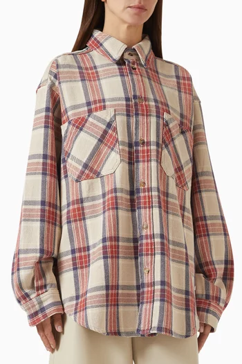 قميص نيلسون بقصة فضفاضة ونقشة مربعات