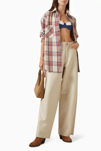 Bethany Wide-leg Pants in Leather