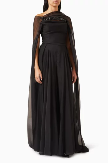 Caresse Set in Satin & Silk Chiffon