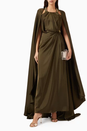 Rivoli Gown in Satin & Crepe