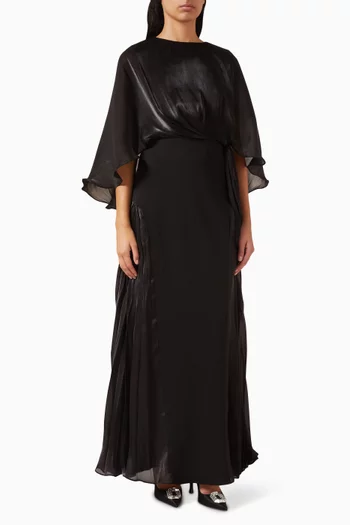 Flow Cape-style Maxi Dress in Chiffon-blend