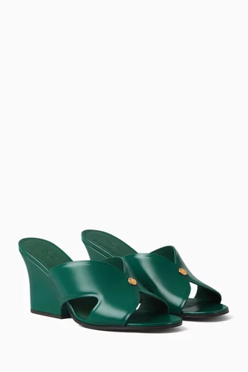 Vera 80 Mule Sandals in Glazed Calfskin