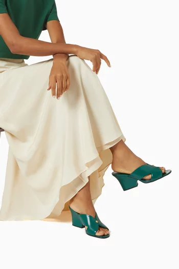 Vera 80 Mule Sandals in Glazed Calfskin
