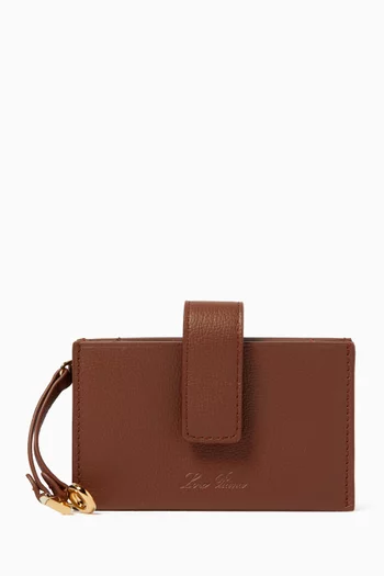 Extra 5 Gusset Card Holder in Grained Calfskin