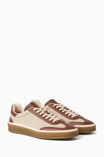 Tennis Walk Sneakers in Leather & Canvas