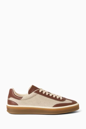 Tennis Walk Sneakers in Leather & Canvas
