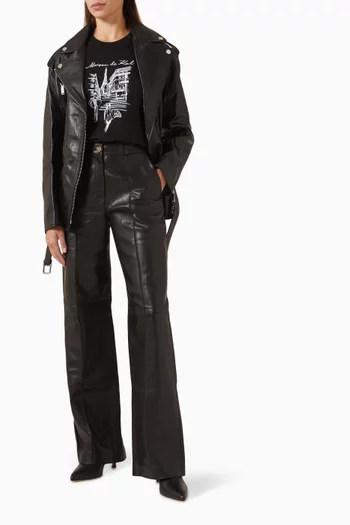 Straight-fit Pants in Leather