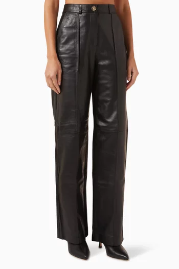 Straight-fit Pants in Leather