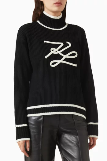 Turtleneck Autograph Sweater in Wool-blend