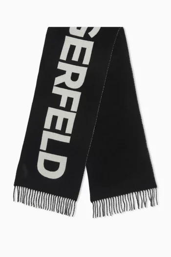 K/Essential Logo Scarf in Wool-blend Knit