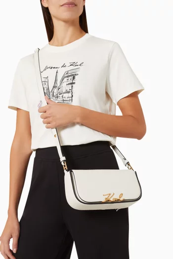 K/Signature Two-way Crossbody Bag in Leather