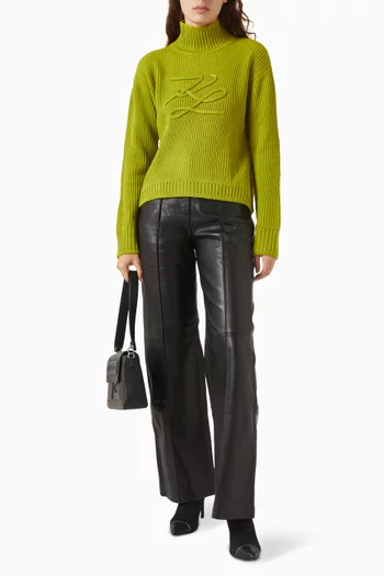 Turtleneck Autograph Sweater in Wool-blend