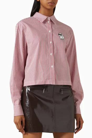 قميص قصير بشعار الماركة ايكون وقط تشوبيت قطن