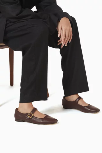 حذاء باليرينا ميكيلا بكعب مسطح جلد نابا