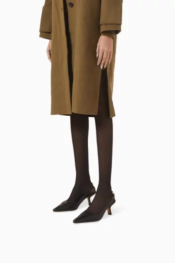 حذاء كلاسيك بيانكا بسير خلفي وكعب 60 مم جلد