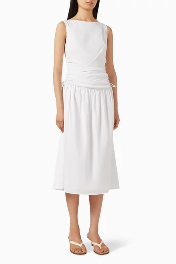 فستان سارة متوسط الطول قطن