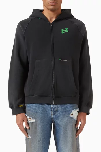 كنزة بغطاء رأس وعبارة California Tripping قطن