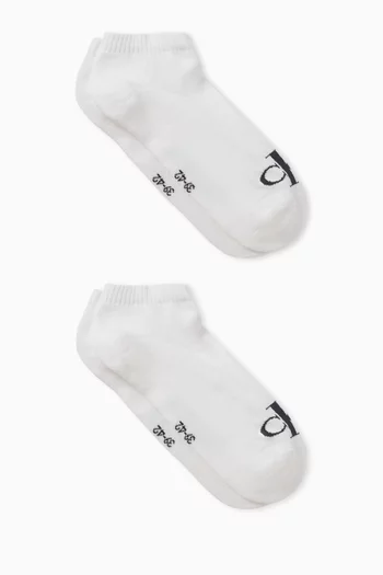 Logo Ankle Socks in Cotton-blend, Set of 2