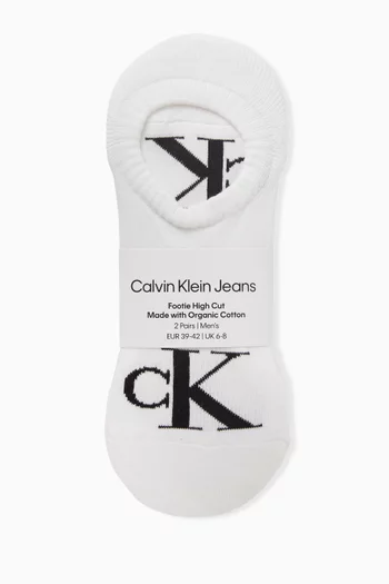 Footie Monogram Socks in Knit, Set of 2