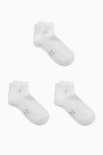 Logo Quarter Socks, Set of 3