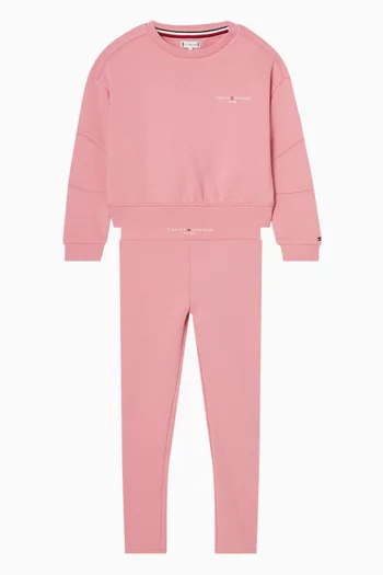 طقم سويت شيرت ولغينغز بشعار الماركة