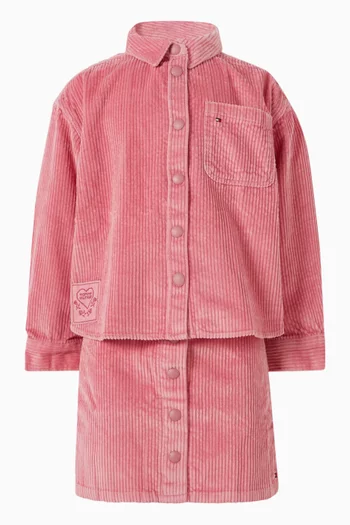 تنورة قصيرة بأزرار مخملي 