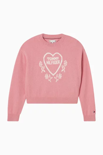 سترة منسوجة بقلب جاكار 