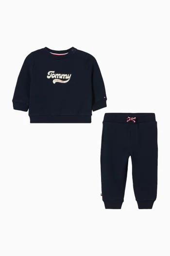 طقم متناسق بتصميم جامعي قطن تيري