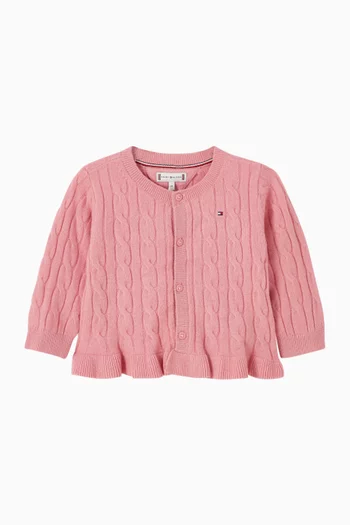 Ruffle Cardigan in Cotton-blend